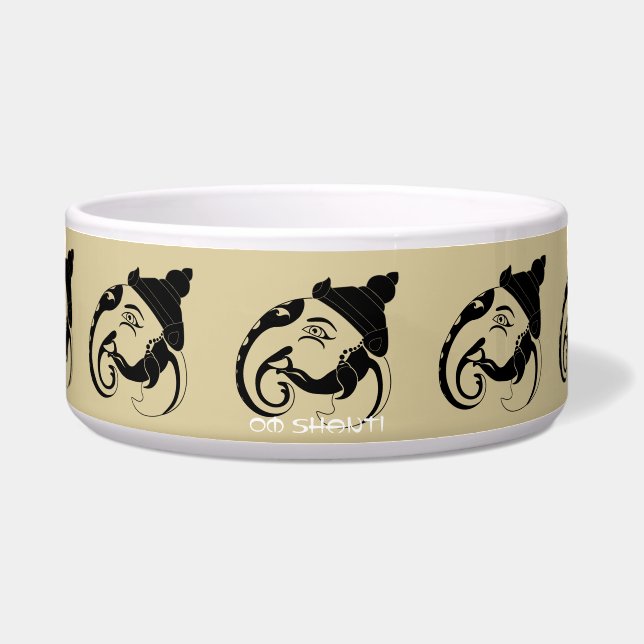 Comedero Crea tu propio perfil de Ganesha negro y dorado (Frente)