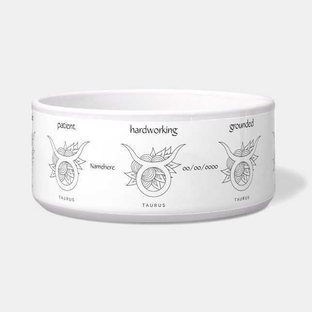 Comedero Crea tu propio Tauro Blanco y Negro Elegante (Frente)