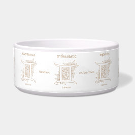 Comedero Crea tu propio Zodiaco Géminis elegante en oro y b