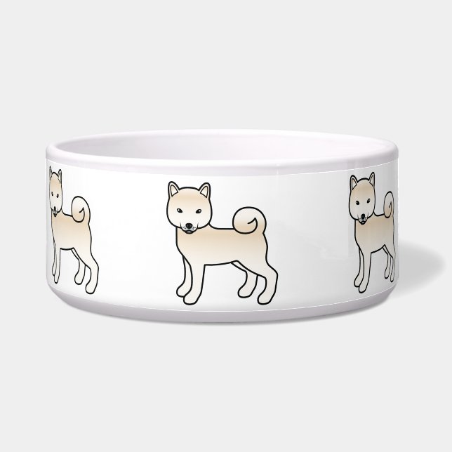 Comedero Cream Shiba Inu Cute Cartog Dog (Frente)