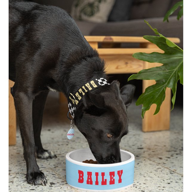 Comedero Crear alimentos Mascotas personalizados para perro (Create Custom Personalized Pet Dog Puppy Food Bowl)