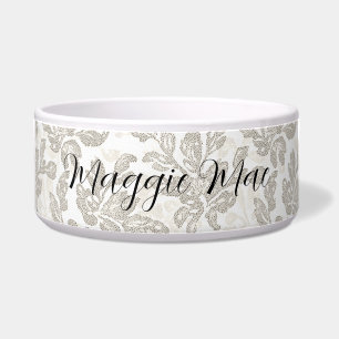Comedero Crema floral blanca chic