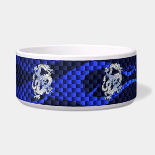 Comedero Cromado azul como Dragon Carbon Fibon Style