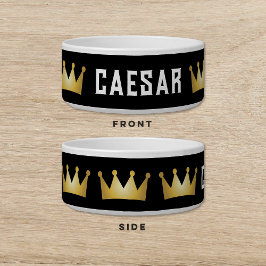 Comedero Crown Black Gold Dog Cat Mascota