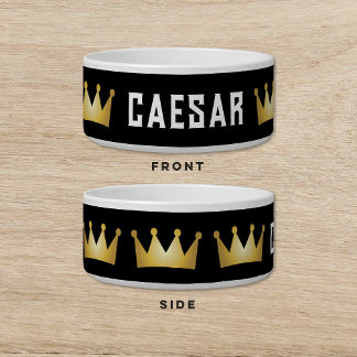 Comedero Crown Black Gold Dog Cat Mascota