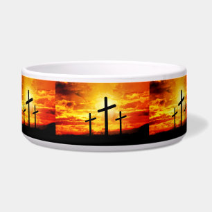 Comedero Cruces, hojas de siluetas puestas al sol