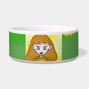 Comedero Cuadrados Amarillos Personalizado Cuadros Verde