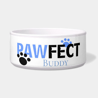 Comedero Cualquier Perro Nombre Pawfect En Blue Dog Bowl