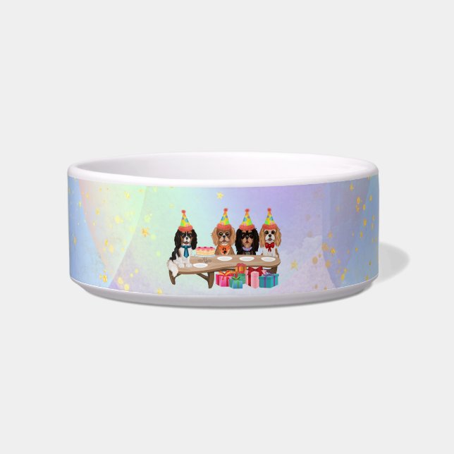 Comedero Cumpleaños Cavalier King Charles Spaniel Bowl (Frente)