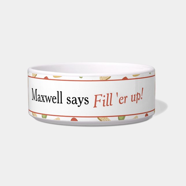 Comedero Curioso Perro diciendo patrón de trato (Frente)