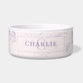Comedero Custom Botanical Monogram | Dog Cat Pet Bowl
