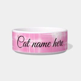 Comedero Custom Cat Bowl – Pink Starry Pattern with Name