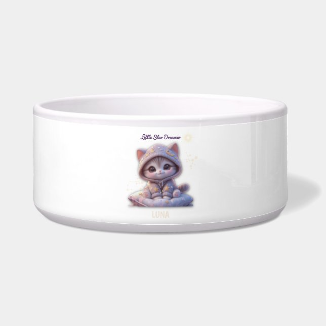 Comedero Custom Cosmic Cat Pet Bowl – Personalized pet bowl (Frente)