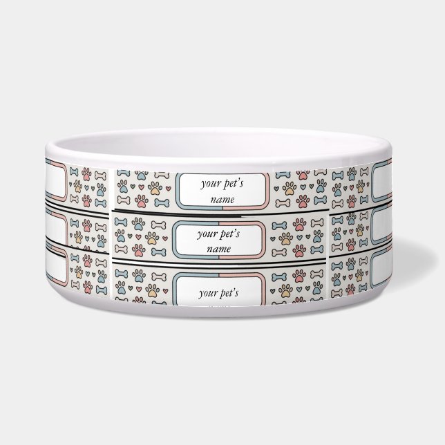Comedero Custom Hygge Pet Bowl Personalized Dog or Cat Food (Frente)