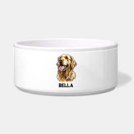 Comedero Custom Name Golden Retriever Dog Portrait Funny 