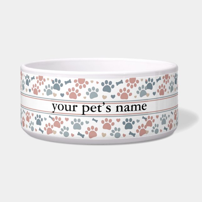 Comedero Custom Pet Name Bowl | Dog or Cat Food Dish (Frente)
