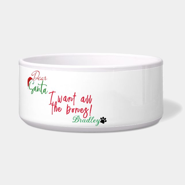 Comedero Custom Pet Name Food Bowl - Christmas Pet Gift (Frente)