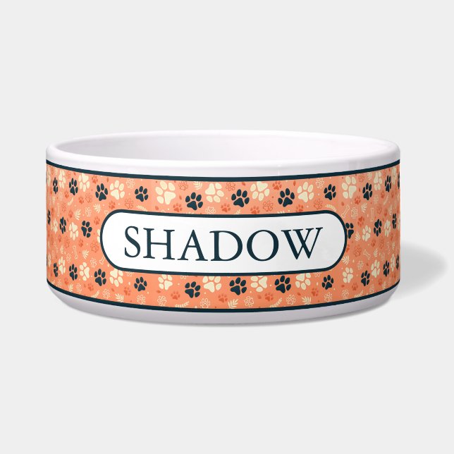 Comedero Custom Pet Paws Pattern (Frente)