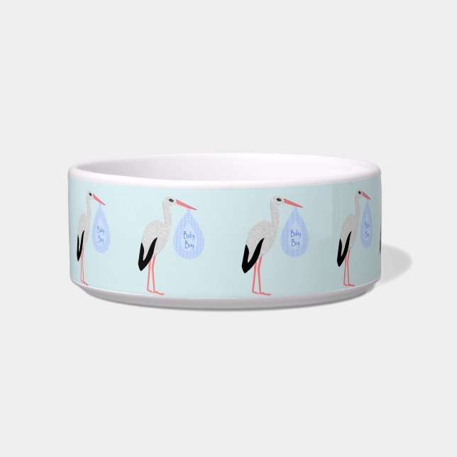 Comedero Cute Blue Baby Boy Stork (Frente)