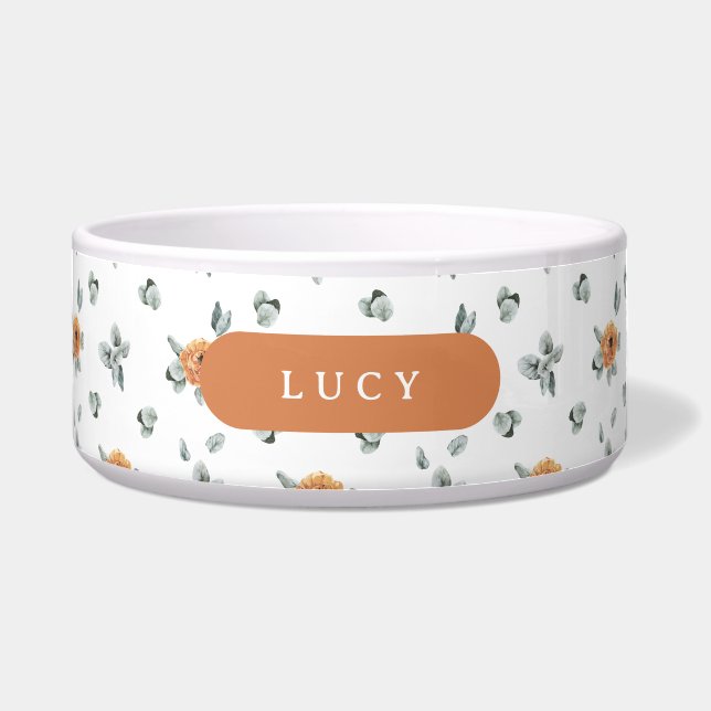Comedero Cute Boho Terracotta Floral Greeneration Nombre pe (Frente)