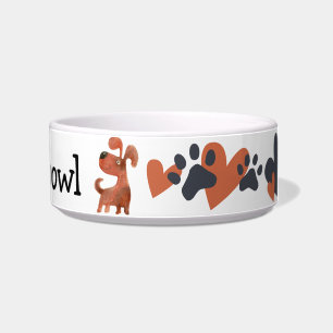 Comedero Cute Cartoon Dog Puppy Nombre Personalizado Bowl