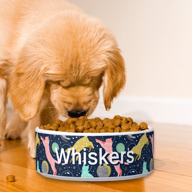 Comedero Cute Celestial Mystical Space Gatos Personalizados (Subido por el creador)