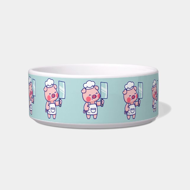 Comedero Cute Chef Pig with Cleaver (Frente)