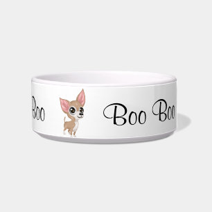 Comedero Cute Chihuahua White Pet Bowl Añadir nombre
