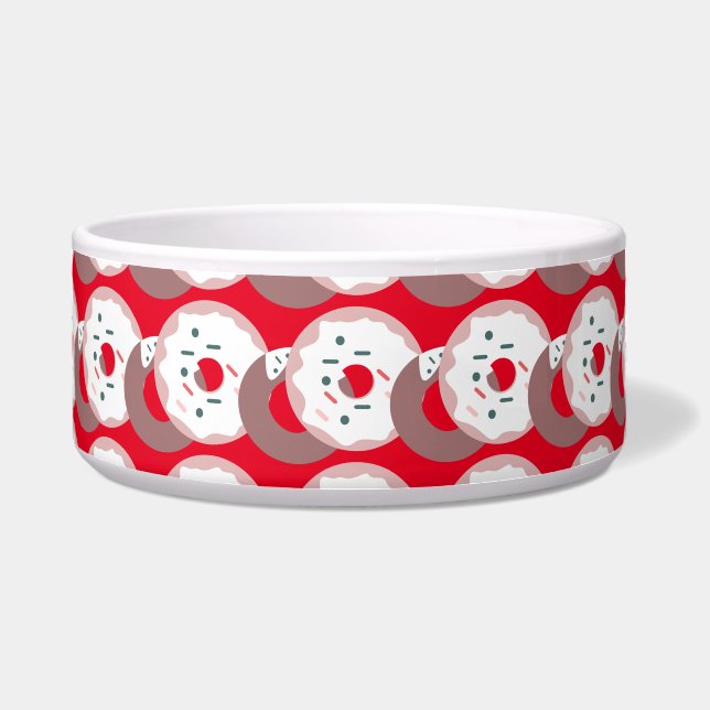 Comedero Cute Christmas Donut Sprinkles Frosted Cat Dog (Frente)