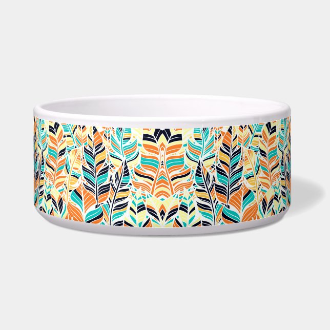 Comedero Cute colorful boho leaves pattern (Frente)