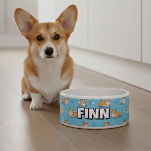 Comedero Cute Corgi Dog Bowls   Personalized Puppy