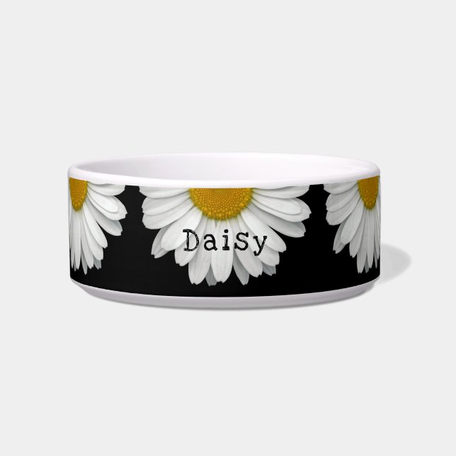 Comedero Cute Daisy Flower Name Dog Cat Mascota (Frente)