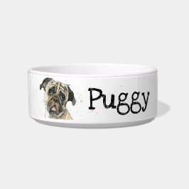 Comedero Cute divertido Pug pintura Especked personalizable