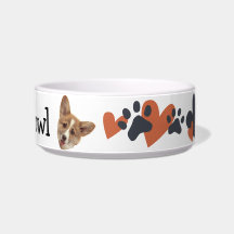 Cute Dog Puppy Personalizado Nombre Foto Bowl