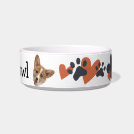 Comedero Cute Dog Puppy Personalizado Nombre Foto Bowl