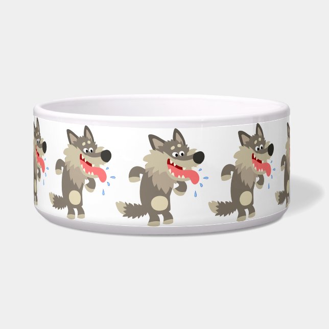 Comedero Cute familiar Personalizado Wolf Dog Bowl (Frente)