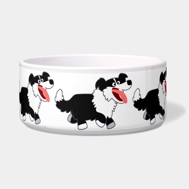 Comedero Cute feliz Personalizado Frontera Collie Pet Bowl (Frente)
