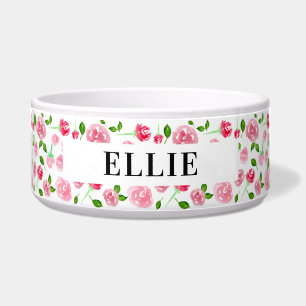 Comedero Cute Floral Añadir Mascota Nombre Personalizado Te