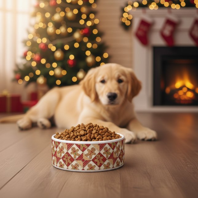 Comedero Cute Gingerbread Man Patchwork Pattern Style Pet (Subido por el creador)