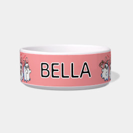 Comedero Cute Girly Ghosts with Bows Halloween Cat Feeding