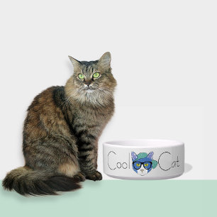 Comedero Cute Gris claro Gris Guay Cat Ceramic Pet Bowl