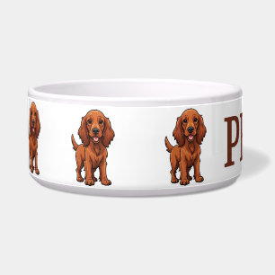 Comedero Cute Irish Setter Personalizado