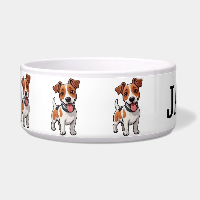 Comedero Cute Jack Russel Terrier Personalizado (Izquierda)