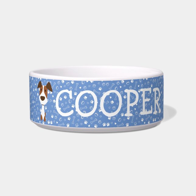 Comedero Cute Jack Russell Terrier Dog Personalizable Bo (Frente)