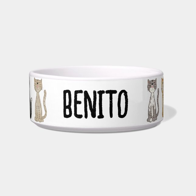 Comedero Cute Kitten Cat Bowl personalizado (Frente)
