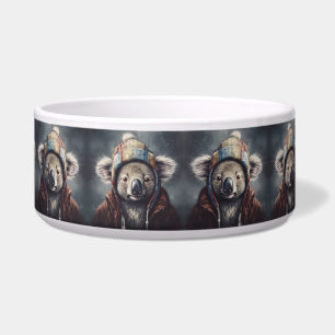 Comedero Cute Koala con Gorro de Invierno Nombre Personaliz