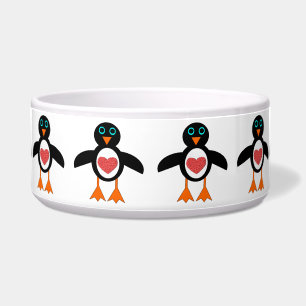 Comedero Cute Love Heart Penguin Pet Bowl