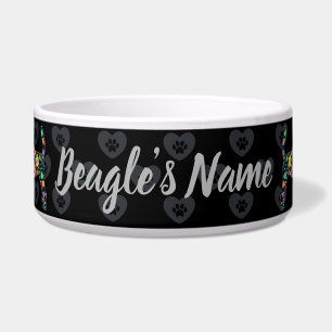 Comedero Cute Love My Beagle Floral Design