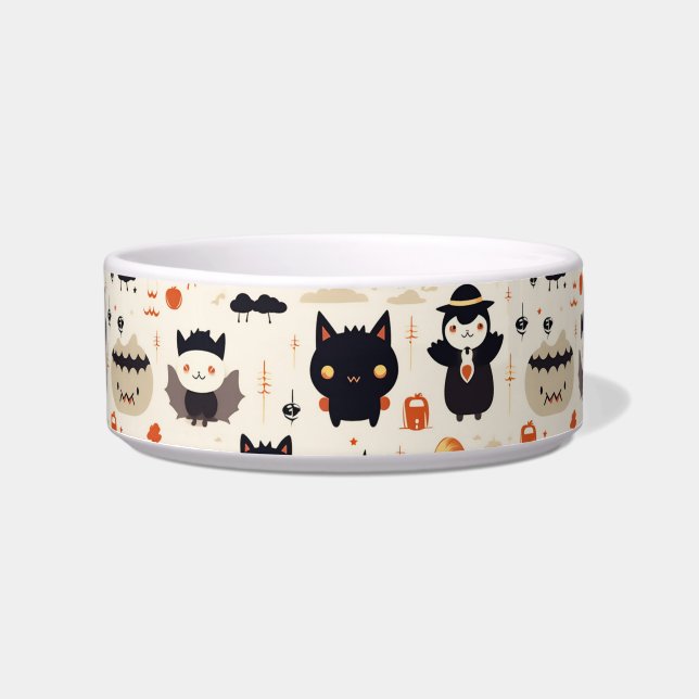 Comedero Cute mascota de Halloween (Frente)