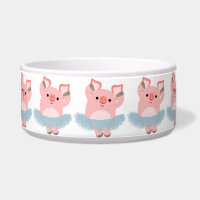 Cute Personalizado Ballerina Pig Pet Bowl